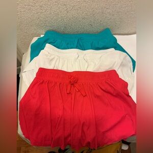 Set of 3 JoyLab Bright Red white blue Active Shorts size small